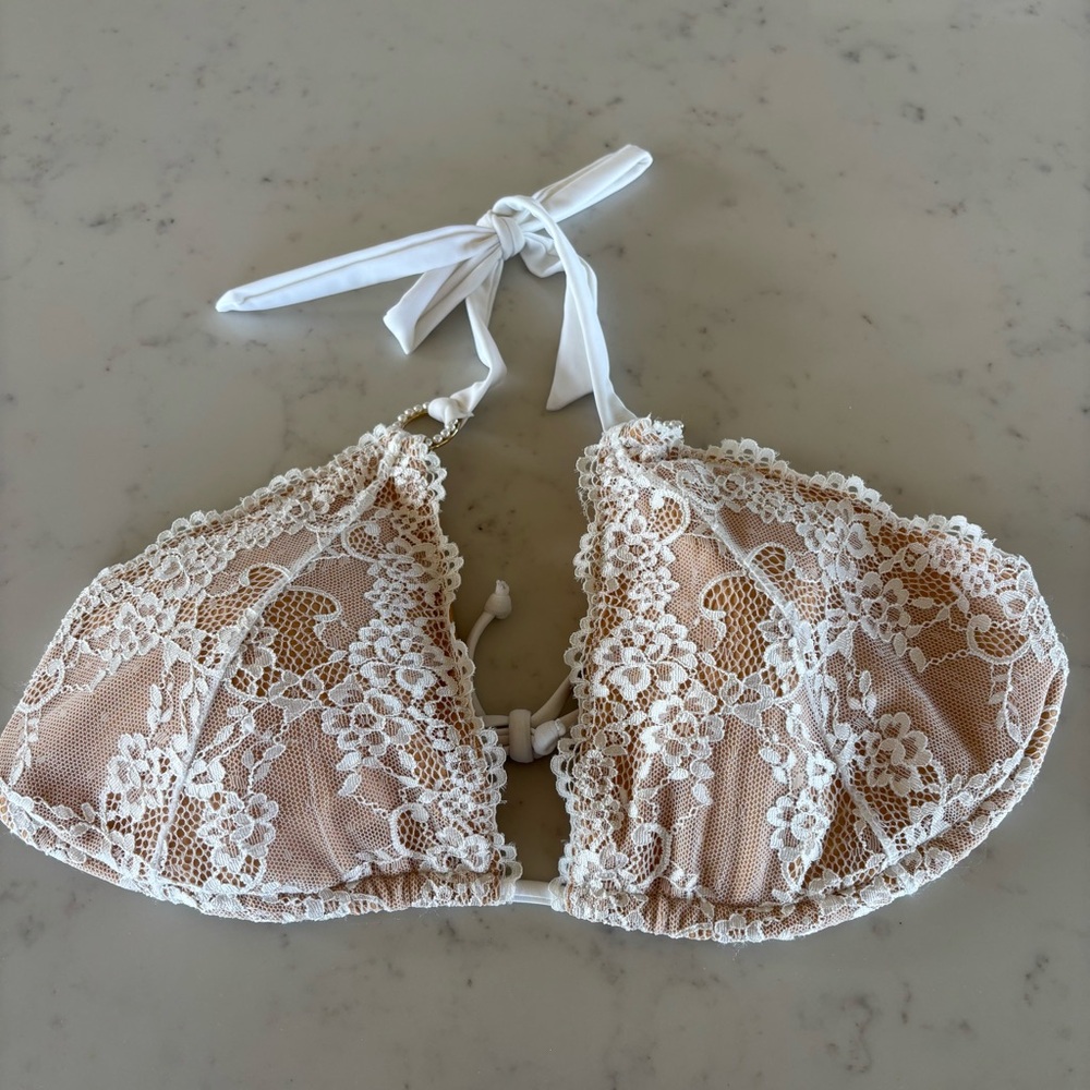 Bahimi Lace Overlay Bikini Top Size XL